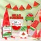 11 Pieces Summer Hawaii Tabletop Decor Set Summer Wood Sign Beach Sunshine Tiered Tray Decorations for Beach Home Table Shelf(Watermelon Style)